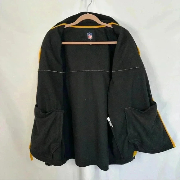 Pittsburgh Steelers Windbreaker Zip Up‎ Fleece Lining Mens Size Large Two Tone - Picture 13 of 16